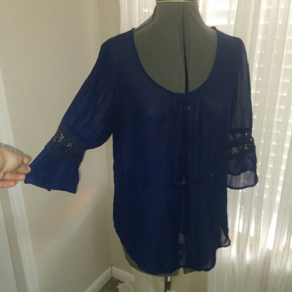 Sheer blue blouse